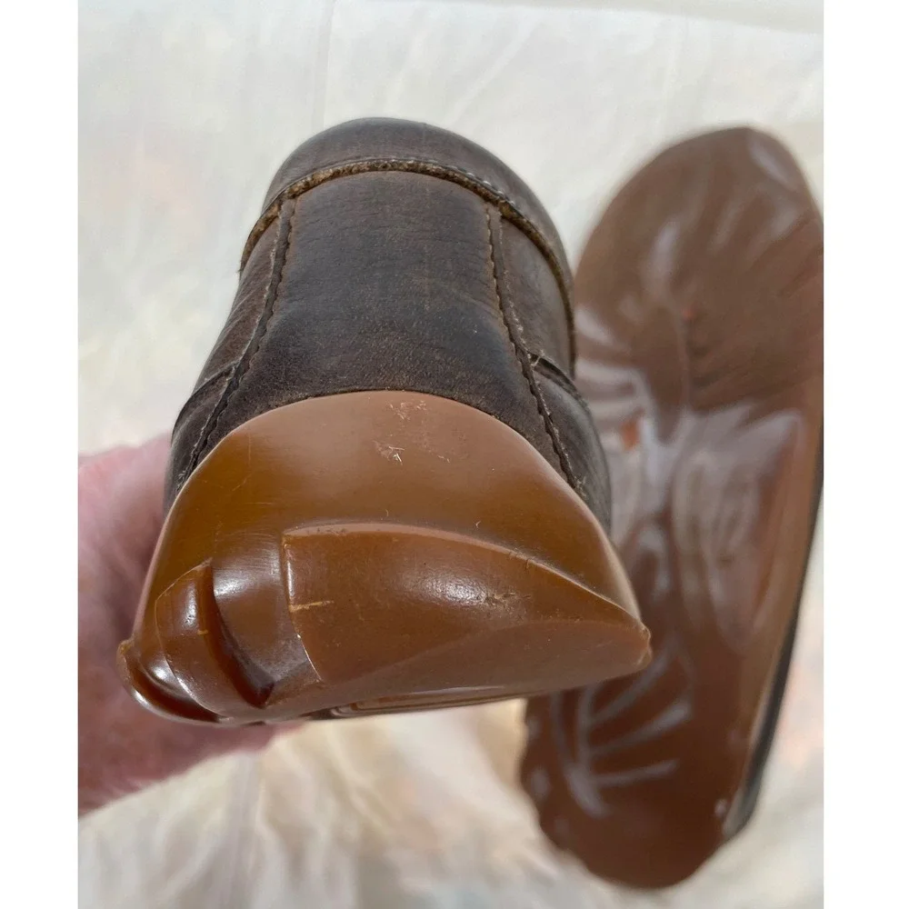 Allen Edmonds 9 1/2D Men Boulder Loafer Dark Brown Leather Driving Shoe Slip On